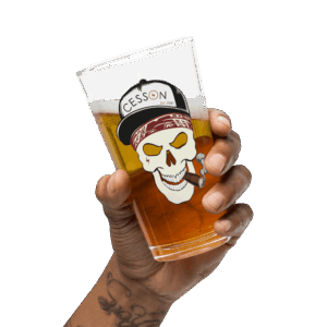 Badass Biker Pint Glass