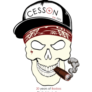 Badass Biker Skull Sticker