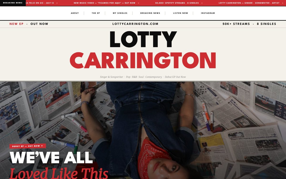 Lotty Carrington website, by CESSON