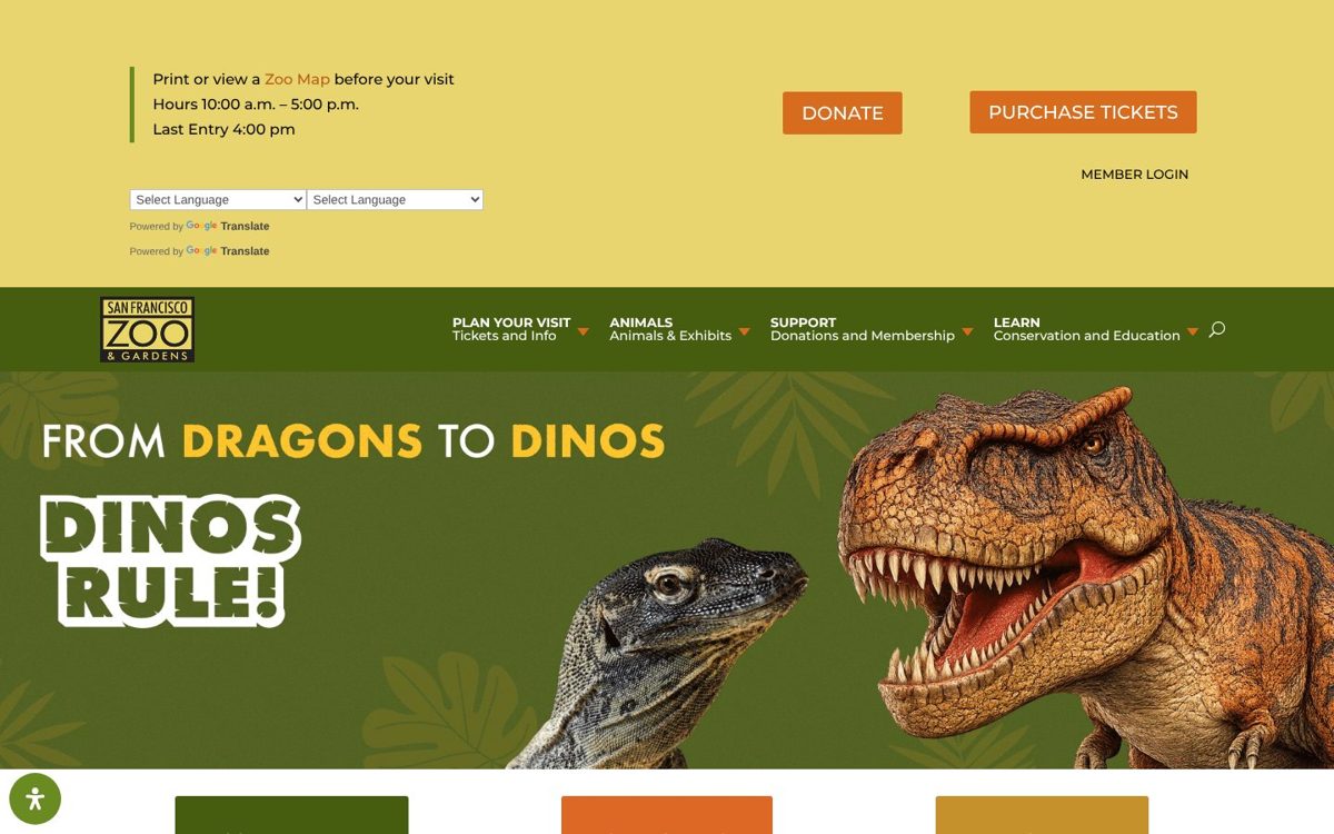 San Francisco Zoo & Gardens website, by CESSON
