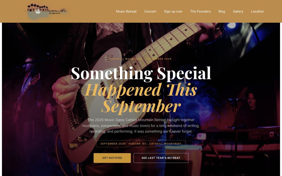 The Music Oasis website, by CESSON